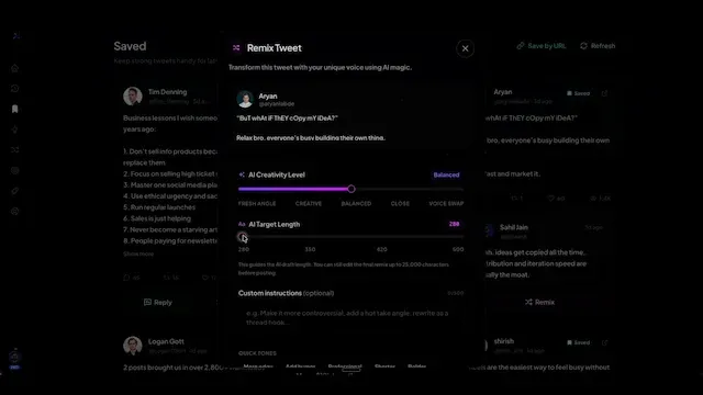 Tweet Remixer demo preview